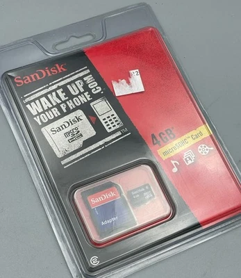 SanDisk 4GB microSD Memory Card with Adapter – Class 4 Flash Storage - Image 1 of 2