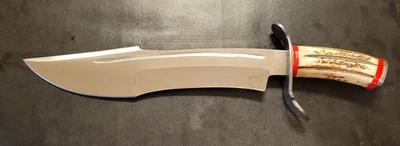 Cuchillo Bowie de caza de acero D2 Badass Blades mango de asta de ciervo - BA817 Foto 1 de 4