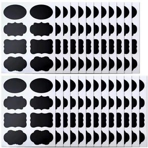 200 Reusable Chalkboard Labels Removable Blackboard Stickers Name Bottles Jars - Picture 1 of 1