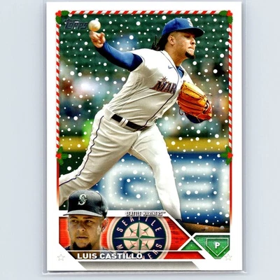 2023 Topps Holiday Luis Castillo #H156 Seattle Mariners - Image 1 of 2