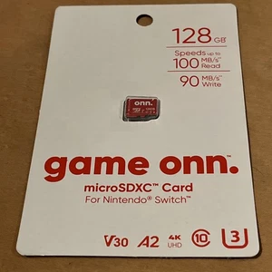 ONN 128GB 4K Class 10 Micro SD Card For Nintendo Switch - Picture 1 of 3