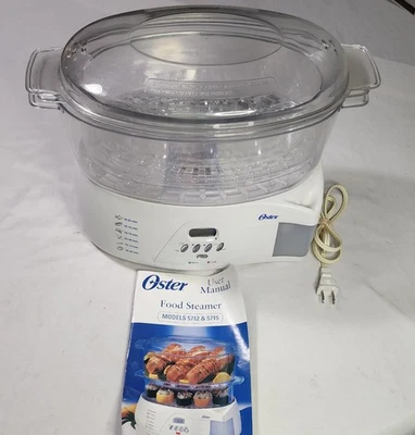 OSTER Electronic Food Steamer 5712 6.1 Quart Double Tier Steamer With Manual EUC - Image 1 of 4