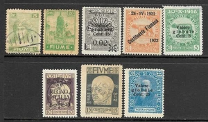 Klassik Fiume Europa Paket Lot 8 Briefmarken Ländersammlung MH & gest. MÄNGEL - Bild 1 von 1