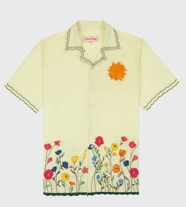 NEU Perte d’Ego gelbes geknöpftes Herrenhemd Sommerfelder Größe M Medium - Bild 1 von 6