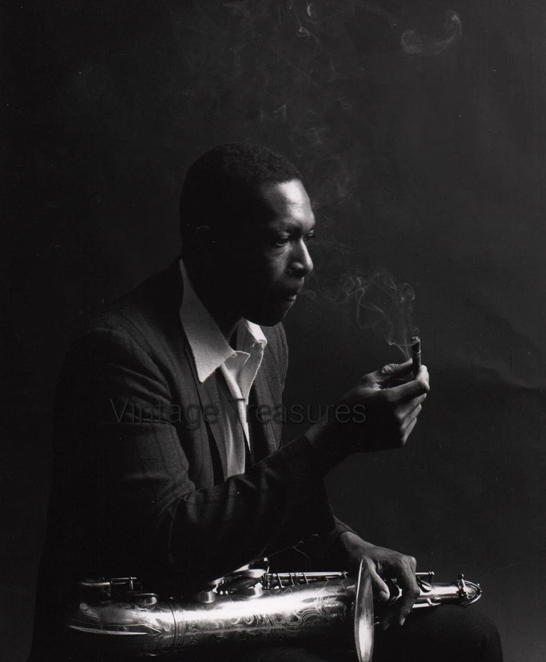 John Coltrane Holds a Cigarette Photo Print Poster Jazz