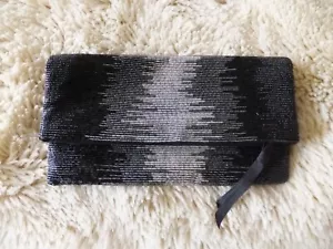 Banana Republic Beaded Black Ombre effect Clutch Bag VGC - Picture 1 of 4