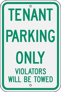 12x18 NUR MIETER PARKPLATZ VERLETZER WILL 3M Ingenieurqualität reflektierendes Schild - Bild 1 von 1