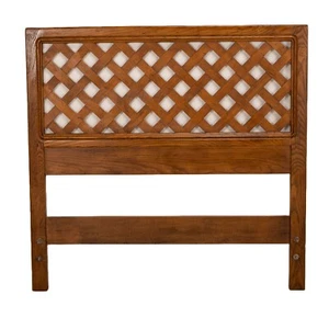1970s Henredon Artefacts Lattice Mid Century Modern Wood Headboard- Twin Size - Picture 1 of 8