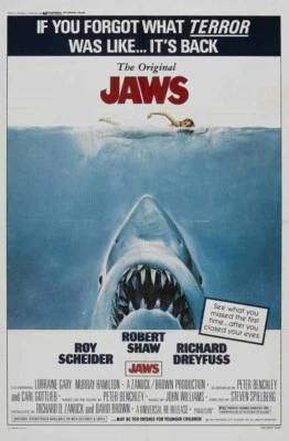 1975 Jaws Movie Poster/Print Martin Brody Quint Great White Shark 🦈🍿