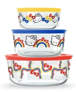 Pyrex® 6-piece Glass Storage Set: Hello Kitty®, Ribbons & Bows - Picture 1 of 7