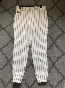 Descente Japanese Baseball Pants White W/Blue Pinstripes SZ 35”x32”. EUC - Picture 1 of 8