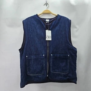 NWT ZARA Unisex Kids Size 13/14 Blue Denim Vest - Picture 1 of 7