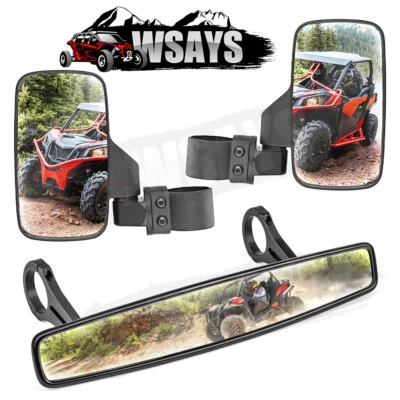 Fits Honda Pioneer 500/700/1000 Big Red Rear-View Wide Center Side Mirrors Sets - Image 1 of 4