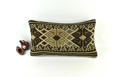 12x20 Kilim Pillow Cover Handmade Decorative Vintage Boho Sofa Cushion A2622 - Image 1 of 4