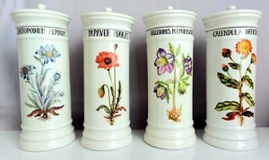 4pc Pharmacy jars, Apothecary decor with painted miniatures healing plants - Bild 1 von 6