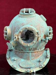18" Diving Helmet US Navy Mark V Deep Sea Divers Antique Scuba SEA Divers Helmet - Picture 1 of 9
