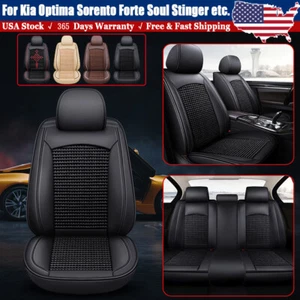 For Kia PU Leather Auto Car Front & Rear Seat Covers 2/5 Seats Full Set Interior - Picture 1 of 28