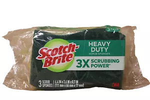 Scotch-Brite Heavy Duty Scrub Sponges, 3 Scrubbing Sponges - Picture 1 of 4