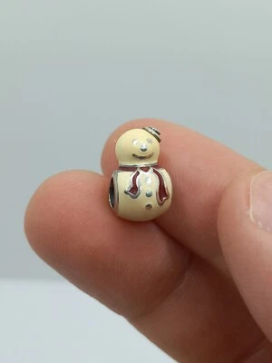 Authentic Pandora Snowman Charm 791406ENMX Enamel Christmas Retired 925 Silver - Immagine 1 di 4