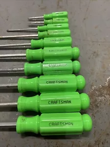 Rare Craftsman 10 Pc High Viz Neon Green Screwdrivers 47151 - Picture 1 of 14