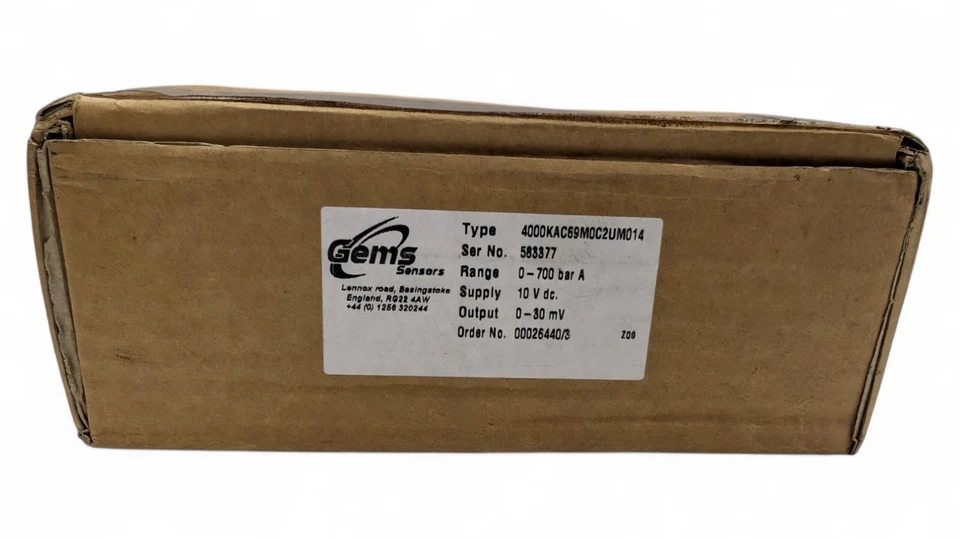 Gems 4000 Series Pressure Sensor 0–700 Bar Absolute 10VDC 0–30mV Output - Image 1 of 1