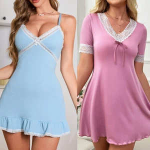 Women's Sexy-Lingerie Babydoll G-string Sleepwear Underwear Lace Dress Nightwear - Picture 1 of 110