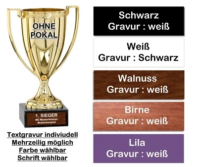 COLLAGEN MIT HERZ Pokal-Schild - Schilder - Pokale - Trophäe - Gravurschild - Pokalschild - Gravur
