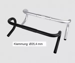 Ergo Alu Rennrad Lenker Road race lenker 420mm 25,4 mm Schwarz Silber 302g - Bild 1 von 11