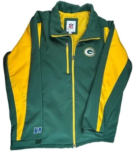 Green Bay Packers Jacket GAlll Mens 2XL Green Gold Polyester Spandex - Picture 1 of 14