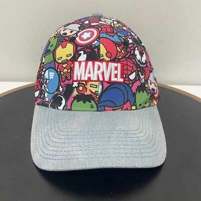 Marvel Comics Hat Baby Super Heroes All Over Adjustable Kawaii Denim Bill - Image 1 of 4