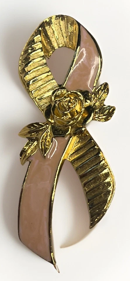 Broche prendedor de solapa de concientización sobre el cáncer de mama cinta rosa Avon para mujer  Foto 1 de 4