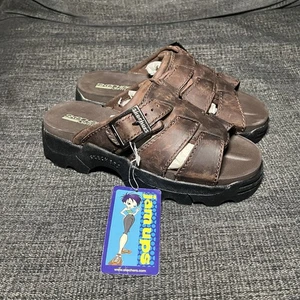 BRAND NEW Skechers Jam Ups Platform Chunky Sandals Leather Sandals Size 2 VTG - Picture 1 of 7