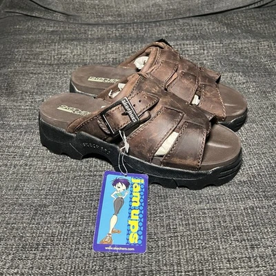 BRAND NEW Skechers Jam Ups Platform Chunky Sandals Leather Sandals Size 2 VTG - Image 1 of 4