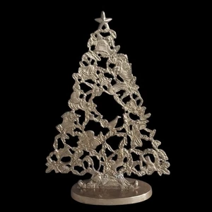 Vintage Gatco massiver Messing Weihnachtsbaum des Lebens auf Sockel 13" Patina - Bild 1 von 13