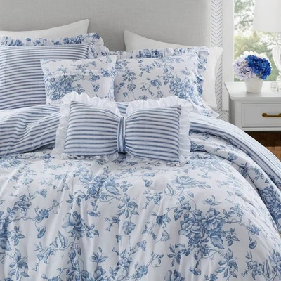 5PCS French Country Comforter Set Delicate Ruffle Fringe Bedding With Pillows - Image 1 of 4