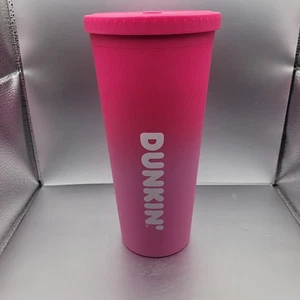 Dunkin' 24oz Tumbler Pink Ombre Soft Side w Lid 2021 - Picture 1 of 8