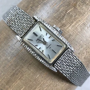 Vintage Seiko Martha Damen 1104-3180 Rainbow silberfarbene mechanische Winduhr 7" - Bild 1 von 11