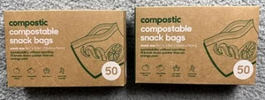 Lot of 2 - Compostic 100% Compostable Snack Bags - 50ct - Bild 1 von 6