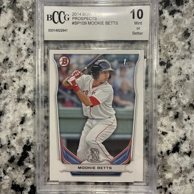 Tarjeta de novato 2014 Bowman Prospects #BP109 Mookie Betts BGS BCCG 10 como nueva+ Foto 1 de 3