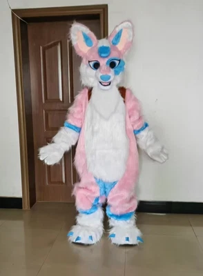 Disfraz de mascota de zorro husky de piel larga traje de Halloween disfraces @1164 Foto 1 de 3