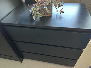 IKEA Malm 3-Drawer Chest Dark Brown - Picture 1 of 2