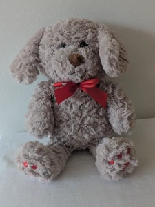 Dan Dee Puppy Dog 13" Plush Tan Red Heart Paws Stuffed Animal Toy Valentines Day - Picture 1 of 9