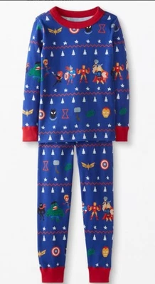 Hanna Andersson Universo Marvel Vacaciones de Navidad Largo John PJ Set Talla 6-7 Foto 1 de 4