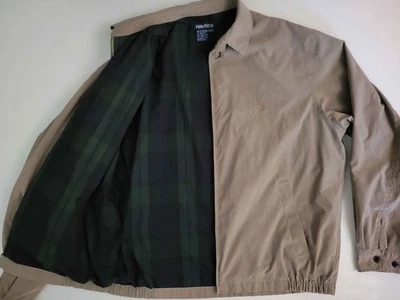 Винтажный Nautica хаки желтовато-коричневый Harrington куртка Tartan фланель клетку с подкладкой мужчин XXL - Изображение 1 из 4