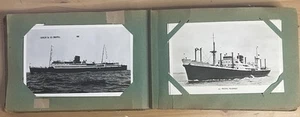 Postcard Album HMS Dreadnaught SS Manxman Remuera Pacific Reliance USS Lester 75 - Picture 1 of 24