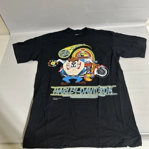 Vtg 1993 WB Looney Tunes Taz, Harley Davidson, and Rock And Roll Med Tshirt!! - Picture 1 of 7