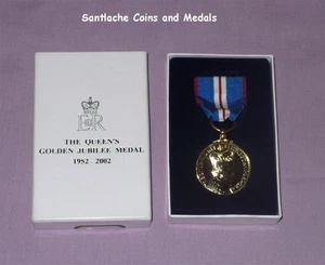 2002 ROYAL MINT BOXED QUEEN ELIZABETH II GOLDEN JUBILEE MEDAL - Official Issue. - Picture 1 of 2