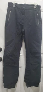 Obermeyer Ski Pants Women's 12 Black 100% Nylon Ice Snow Board Waterproof Lined - Picture 1 of 9