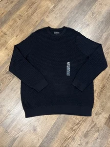 Shaquille O’Neal Mens 4XLT Black Textured Crew Neck Cotton Blend Sweater New! - Picture 1 of 10