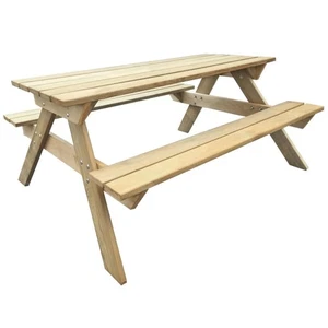 Legno Pino Tavolo da Picnic con Panchine Set Sedie Campeggio vidaXL - Foto 1 di 4